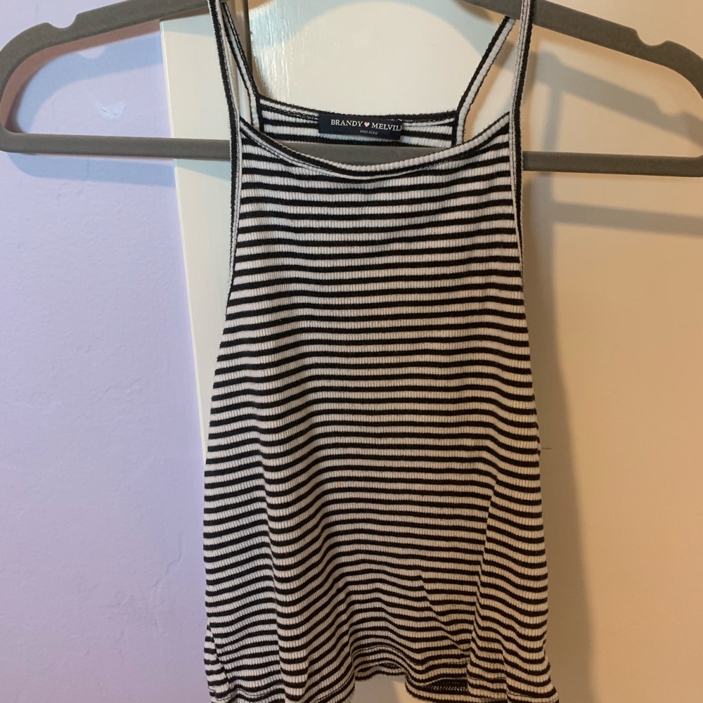 BRANDY MELVILLE Striped High Neck Tank